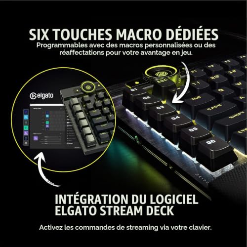 Corsair K100 RGB Optical-Mechanical Gaming Clavier USB QWERTZ Allemand Noir
