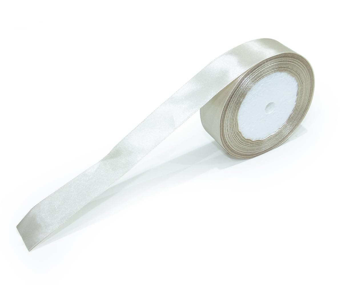 ribbon satin fabric ribbon for gift package wrapping hair bow clips making crafting sewing wedding decorations width 2.5cm*25yards-Color Pale Silver