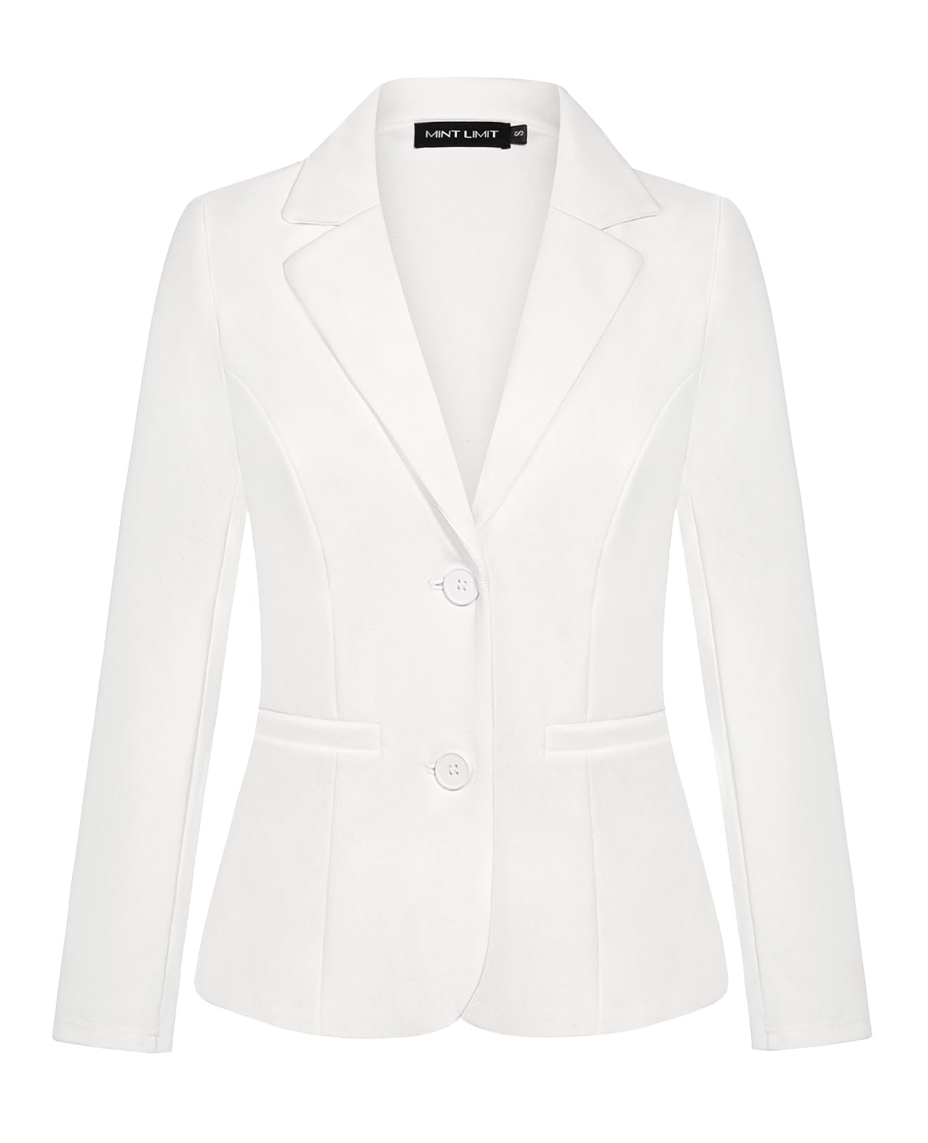 MINTLIMIT Womens Button Front Blazers Long Sleeve Lapel Stretch Casual Office Work Business Blazer Suit Jacket with Pockets