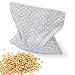 Produktbild Amilian Kirschkernkissen 22 x 22cm Wärmekissen Wärmekompresse Körnerkissen Kirschkernsack Kirschkern Kissen für Kinder Erwachsene ideal als Massagekissen Kältekissen Pünktchen KLEIN Grau