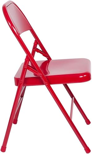 Miniatura 6 de Flash Furniture Serie Hércules Silla plegable de metal de triple soporte y doble bisagra -rojo - paquete de 2