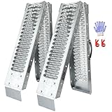 BEJONI 67' Folding Truck Ramps, 960 Lbs Capacity Tailgate Ramp for Lawn Mower, Portabe Anti-Slip Steel Loading Ramps for Pickup Trucks, ATV, UTV, Motorcycle, Trailer, Dirt Bike, 8.7' Wide, 2-Pack