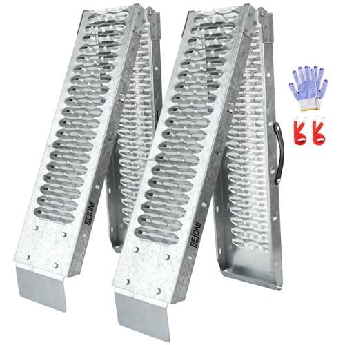 BEJONI 67 Folding Truck Ramps 960 Lbs Capacity Tailgate Ramp for Lawn Mower Portable Anti-Slip Steel Loading Ramps for Pickup Trucks ATV UTV Motorcycle Trailer Dirt Bike 8.7 Wide 2-Pack