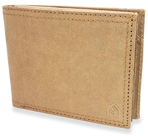 Preisvergleich Produktbild JOELWALLETS / Edition Blanche, handgefertigte Geldbörse aus robustem Kraftpapier, Kleiner und Leichter Geldbeutel, Doppelnaht, NFC- und RFID Schutz [Beige]