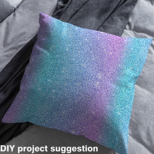 Colorful Glitter Fabric by The Yard Girly Turquoise Teal Blue Pink Pastel Girls Upholstery Fabric with Sparkle Sequin Pattern Bling Decorative Fabric DIY Upholstery and Home Accents 1 Yard - Image 4
