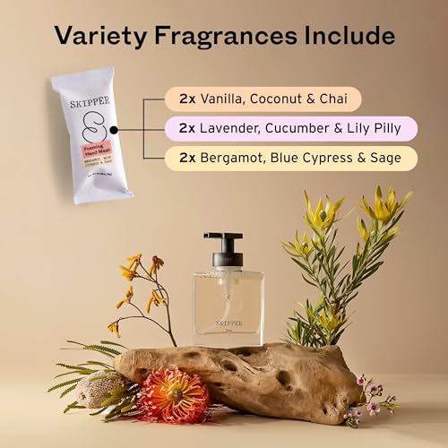 Image of Skipper Foaming Hand Soap Tablet Refills - 12 Pack - 96 fl oz Total (12x 8 fl oz) - Compostable Packaging - Variety Fragrance Pack - Plastic-Free - Moisturizing