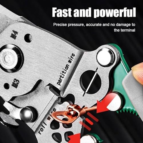 Image of Foldable Wire Stripper Pliers with Cutting & Crimping Function, Multi-Function Electrician Hand Tool for Wire Stripping, Cable Cutting, Crimping & Repair Work