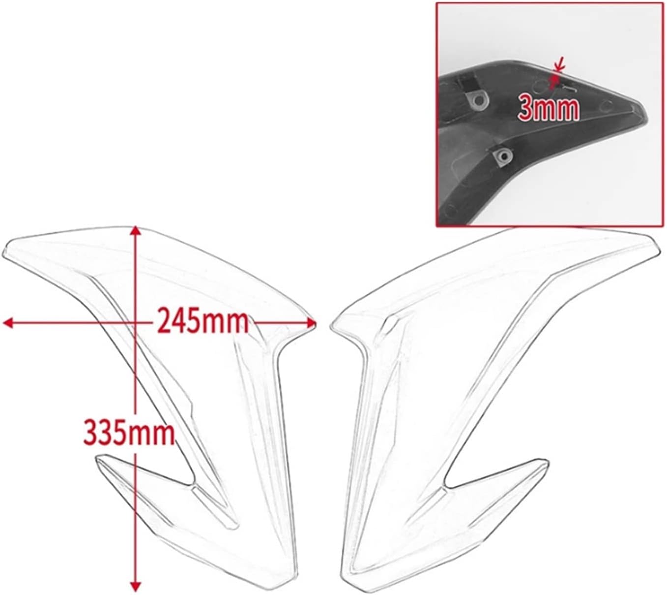 SHU-store カーボンファイバーオートバイガスタンクサイドトリム