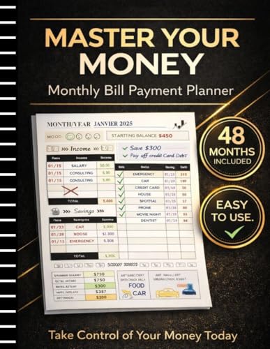Monthly Bill Payment Checklist: Bill Tracker Notebook, A 48-Month Plan for Effective Money Management with great money saving tips | Best ways to save money