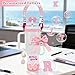 FRZSHENG 8PCS Cup Accessories Set for Owala Bottles, Stanley Quencher H2.0 30/40oz & IceFlow 20/30oz, Fits Hydro Flask 12–24oz, Letter Charms, Silicone Bow Boot & Straw Topper (S, Pink Peony)