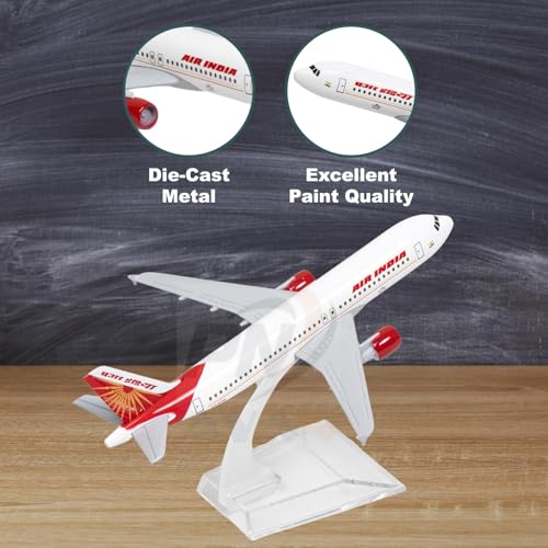 Image of Air India Airlines, diecast, Metal Aeroplane Scale Model Office only for Display, Size -16 cm-A320 ((Air India)