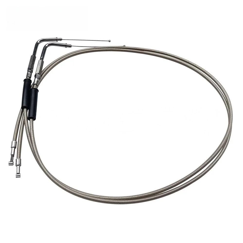 Línea de embrague trenzada acero inoxidable para motocicleta, juego cables acelerador 180cm y 130cm para Heritage Sportster 883 1200