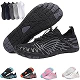 Hiking Barefoot Womens Men, Pro Barefoot Shoes with Wide Toe Box, Healthy and Non-Slip Breathable Barefoot Shoes(Black,9-9.5Women)