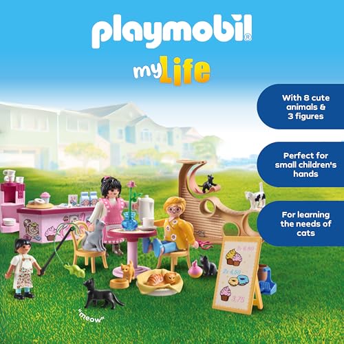 Playmobil | My Life | Cat Café | Cat Toy for Kids | Animal Figures Set | Toy for Children Aged 4 and Over | 71744