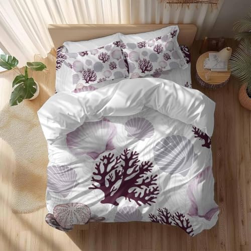 Housse de couette 280x260 coquillages avec impression 3D corail - 3