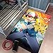 CXJC 3D Impression et Teinture Bikachu Motif Tapis, Animation de Dessin animé Coussin de Chevet for Enfants, Pokémon Motif Salon Table Basse canapé Tapis (Color : F)