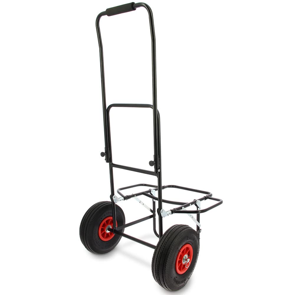 DNA Leisure NGT Chariot de pêche à la carpe léger réglable pliable compact double roue