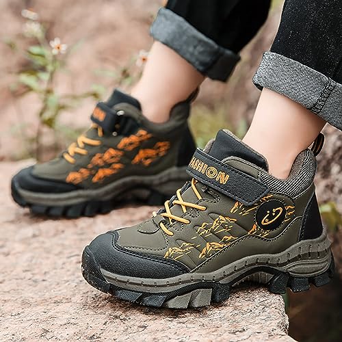 Kids Hiking Boots Toddler Girls Boys Winter Thick Warm Shoes Anti-Collision Non-Slip Athletic Outdoor Trekking Boots2