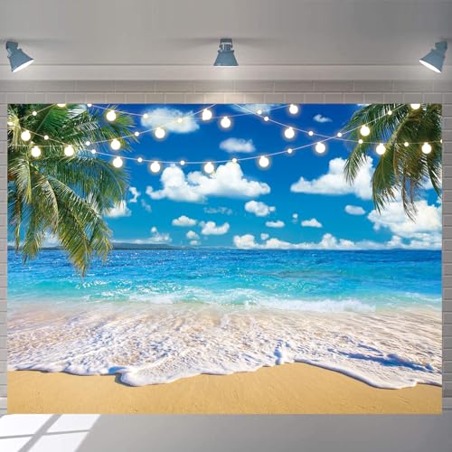 Toile de fond hawaïenne pour anniversaire de rêve au bord de la mer
