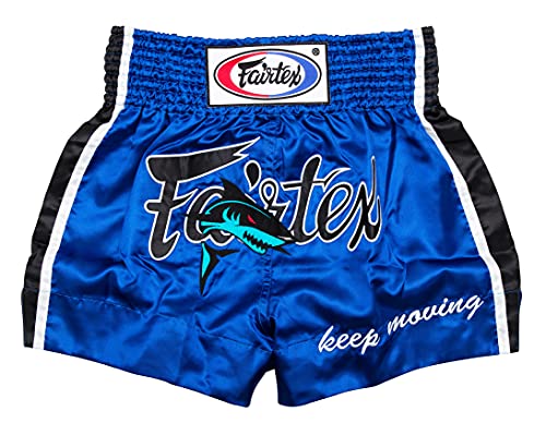 Fairtex Muay Thai Boxing Shorts Traditional Styles (Blue, Medium)