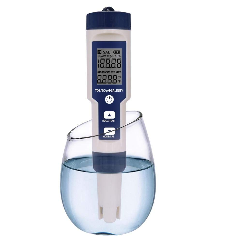 Buy Digital PH Tester TDS EC Temp Salinity Meter 5 in1 Salinometer TDS