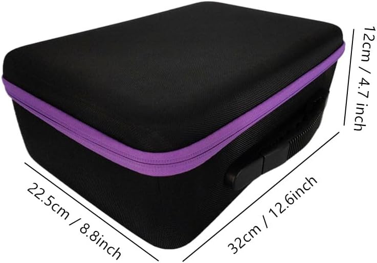 Hard Shell Essential Oil Storage Carrying Case with Foam Insert for 5ml 10ml 15ml Bottles, Portable Double-Layer 120 Bottle EVA Essential Oil Storage Holder Organizer Travel Bag for Yoga(Black,Purple)