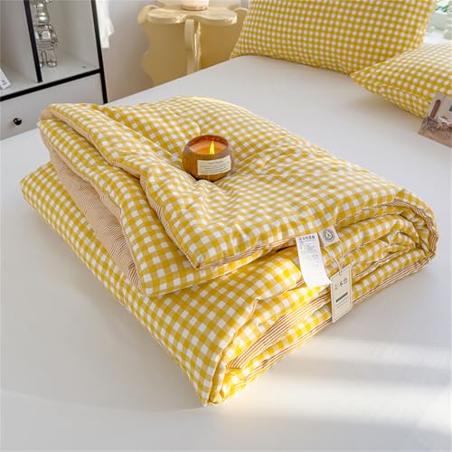 Chickwin Dessus de Lit Matelassé Gingham Plaid 1/2 Personne, Dessus/Couvre/Jeté de Lit Matelassé Moderne en Microfibre Couverture Doux Réversible pour...