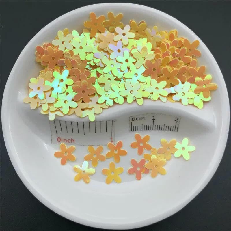 Paillettes plates transparentes AB de 10 mm avec trou central en forme de fleur, pour la couture, les mariages et autres créations vestimentaires (femmes et enfants). Poids : 150 g.
