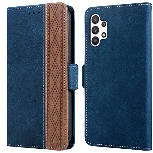 Étui Galaxy A32 5G bleu style portefeuille idéal pour vos sorties et voyages quotidiens