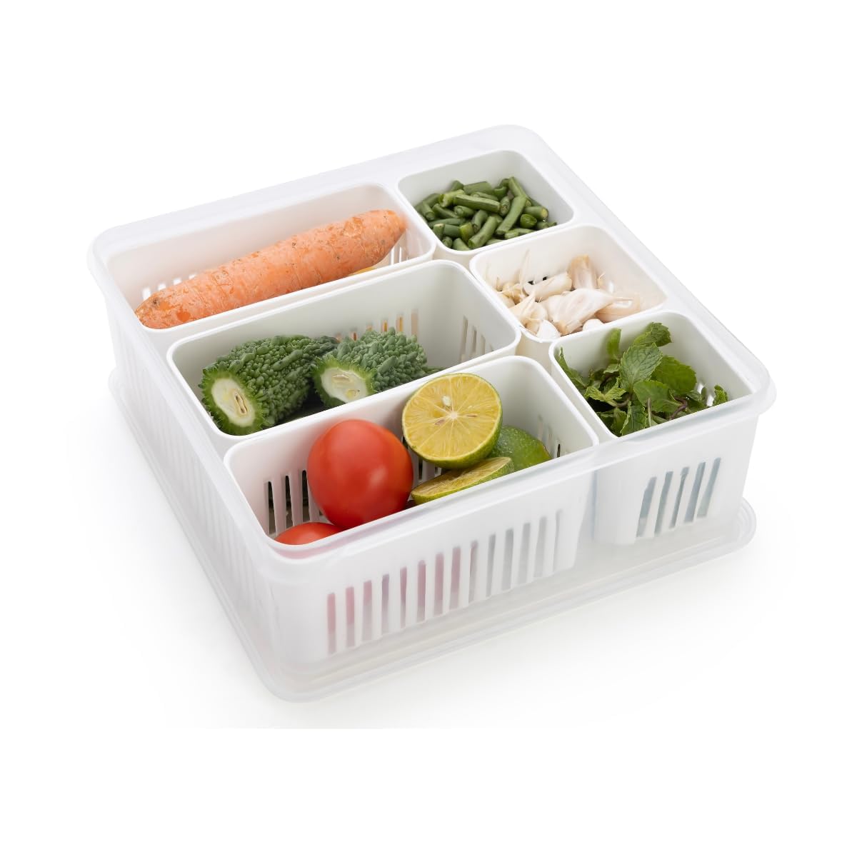 6 Fridge Storage Box | Refrigerator Organizer Bins | Transparent Food Storage Container | Space Saving Kitchen Organizer for Fruits, Vegetables, Snacks & Bottles-image-40