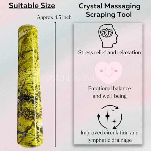 Image of Green Opal Crystal Wand - Smooth Crystal Wand for Energy Healing, Chakra Balancing, Meditation and Home Decor - Crystals and Healing Stones for Gift
