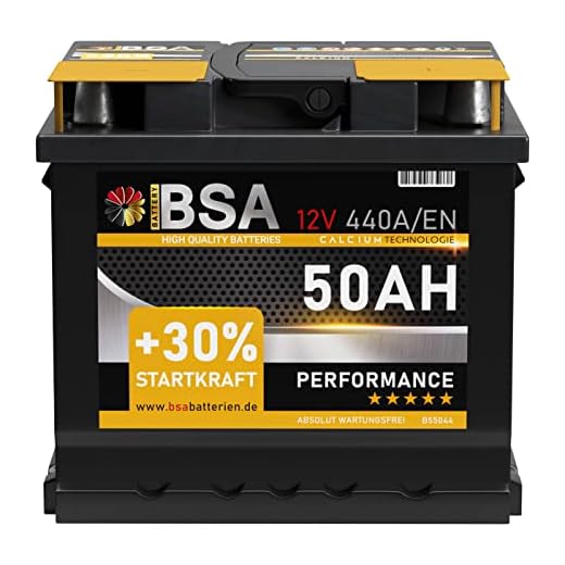 BSA Autobatterie 12V 50AH 440A/EN Starterbatterie Batterie ersetzt 44Ah 45Ah 47Ah 50Ah 40Ah mit PKW
