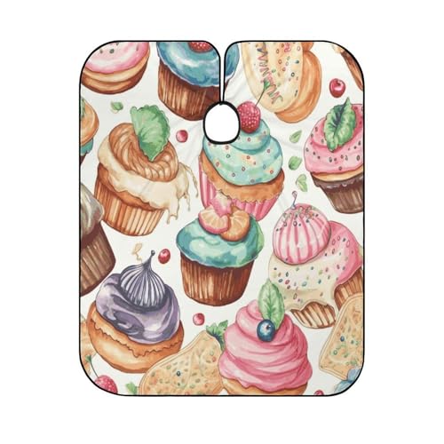 Capa para corte de cabello Cupcakes Donuts Muffins 170x144 cm miniatura 6