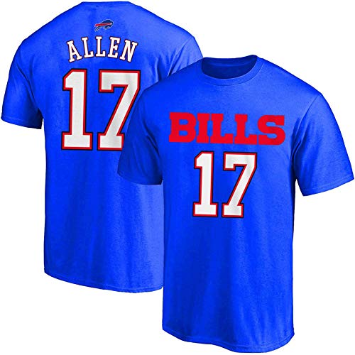 NFL Youth 8-20 Team Color Polyester Performance Mainliner Player Name and Number Jersey T-Shirt (Medium 10 12, Josh Allen Buffalo Bills Blue Home)