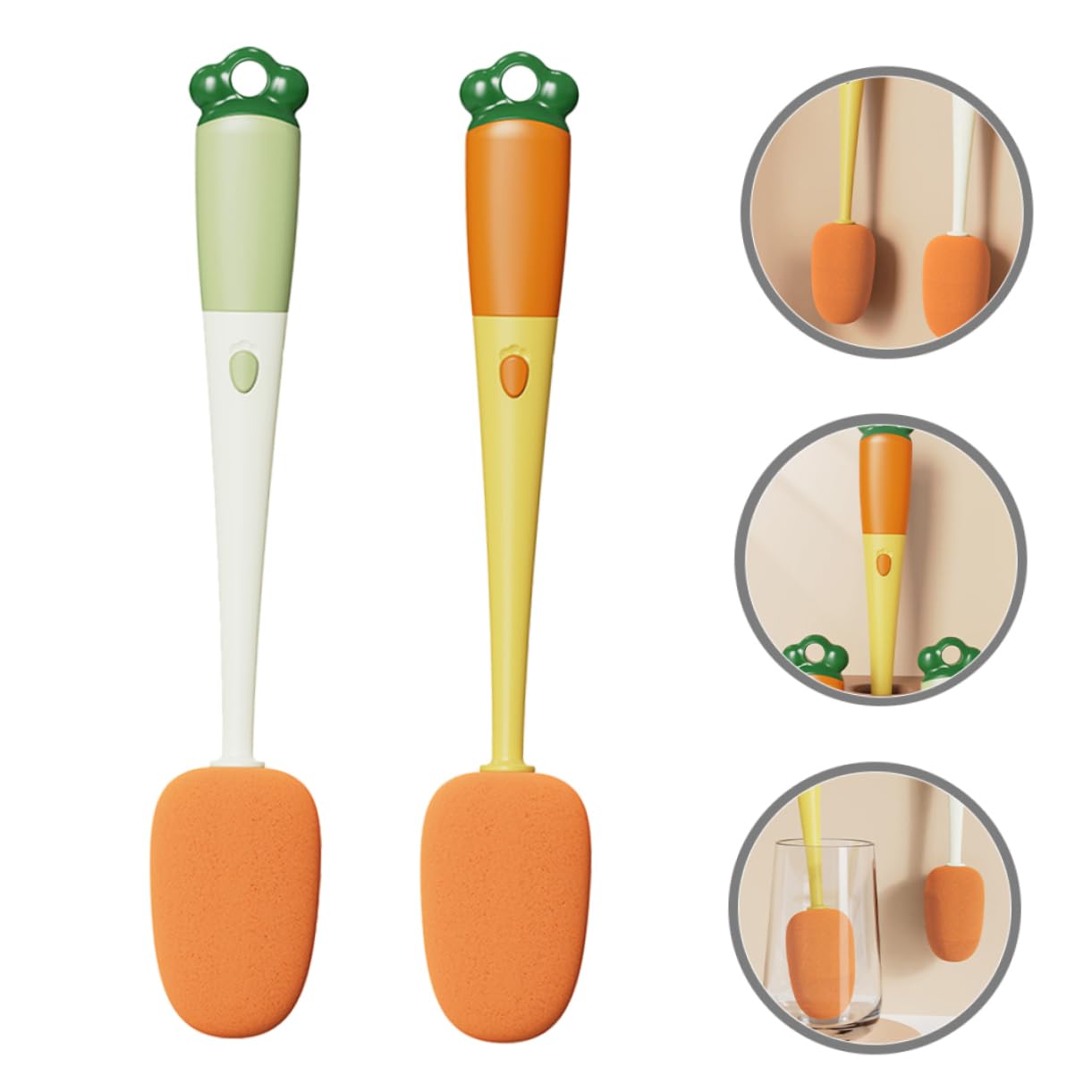 3 Series Cepillo De Limpieza De Botellas Biberones Y Botellas De Agua Y Verde Accesorio De Cocina Multiusos para Colgar Leche 2 Piezas X 3