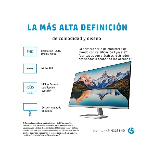 HP M32f Monitor – 31,5 Pulgadas, Full HD IPS, 75 Hz, 7 ms, AMD Freesync - Image 4