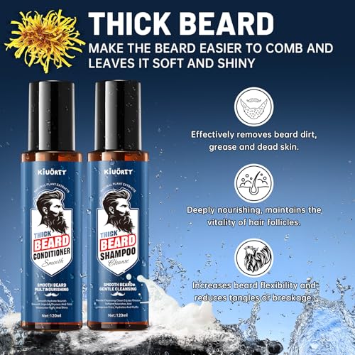 Beard Kit for Men 5PCS - Beard Growth & Grooming Set with Shampoo, Conditioner, Oil, Spray & Balm - Moisturises & Smoothes Beard, Tames Frizz - Perfect Beard Kit for Men, Dad, Boyfriend, Husband - Image 3
