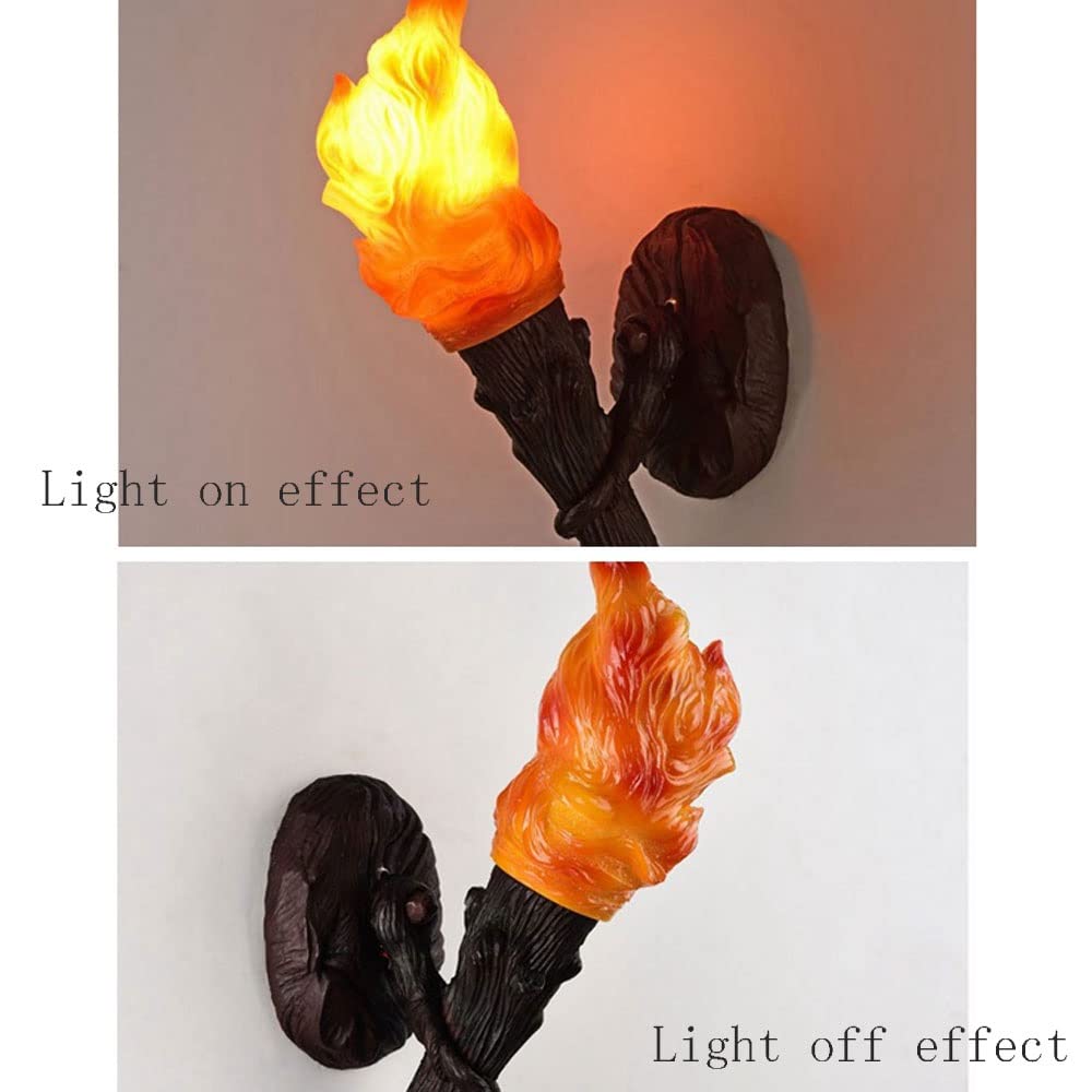 Lámpara de Pared LED de Resina con Forma de antorcha de simulación de Granja Industrial, luz Decorativa Retro Antigua Creativa para Interiores para Restaurante o cafetería.