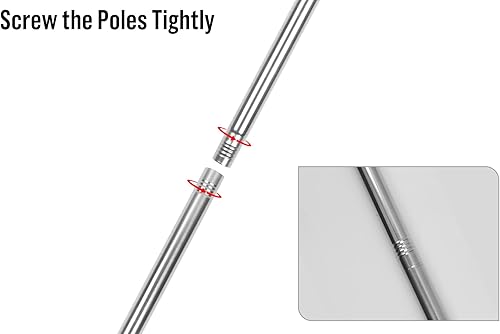 Miniatura 9 de Limpiador de fregona de pared de 85 pulgadas con mango largo, trapeador triangular giratorio para lavadora de techo, limpiador de ventana y