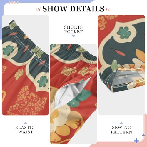 GuoChe Vibrant Floral Medallion Pattern Boys Pajama Bottoms Lightweight4