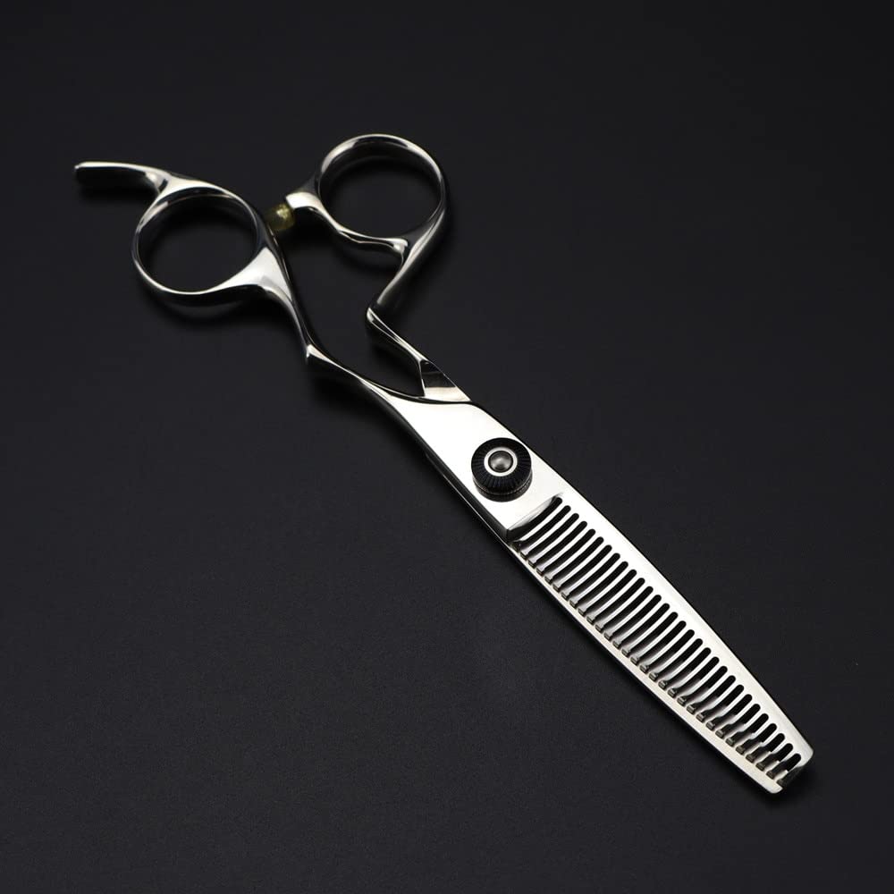 Tijeras de peluquero para cortar el cabello, tijeras de pelo curvadas exclusivas de acero 440c de 6 pulgadas, tijeras de corte de peluquero para adelgazar, tijeras de peluquería() (juego B)