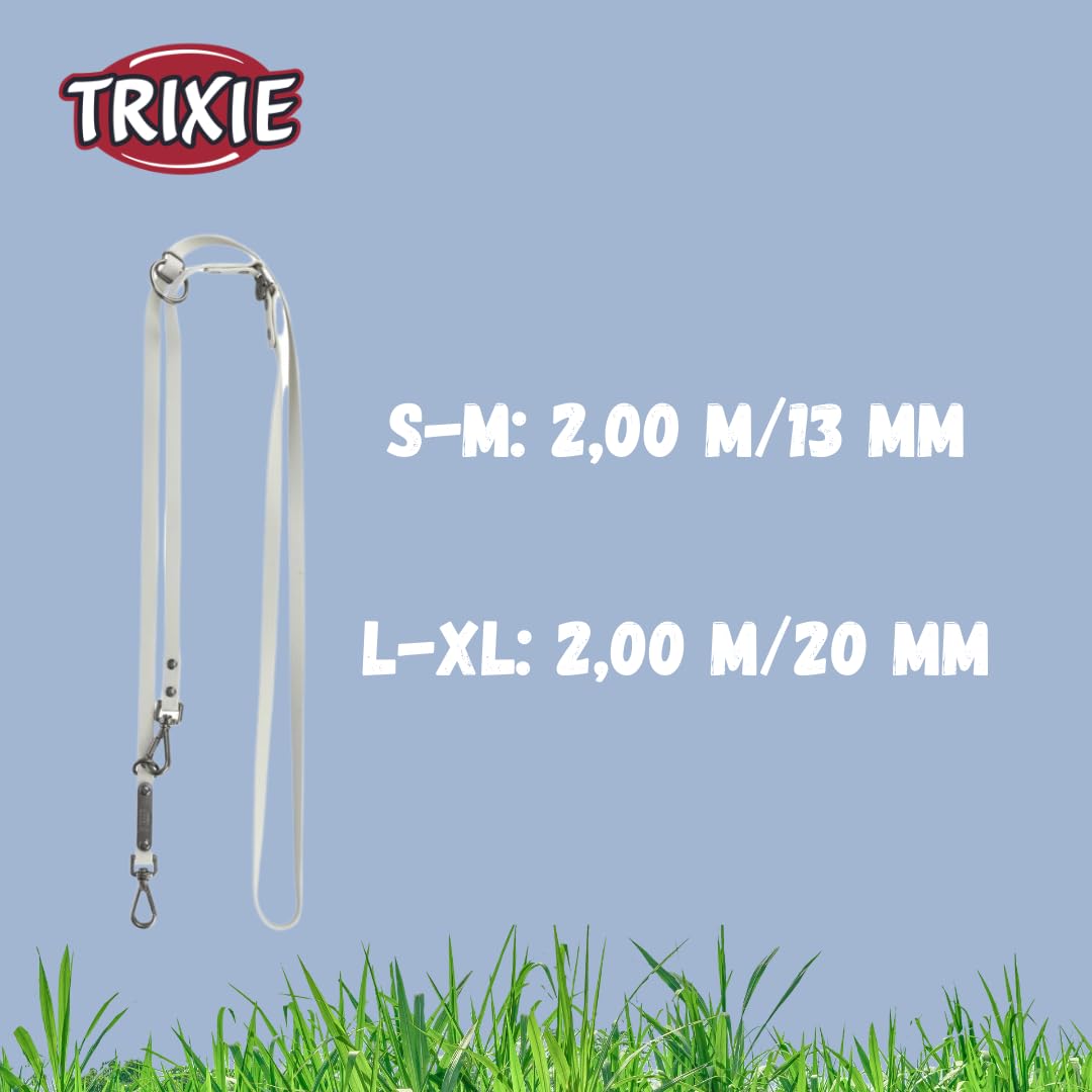 TRIXIE extension leash CityStyle S-M, 78.74 inches / 0.51 inches in light grey PVC leash for dogs 3-way adjustable, non-slip - Image 4