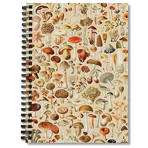 Spiral Notebook Vintage Mushroom Designs Collection Composition Notebooks Journal With Premium Thick Office Organizer Paper #TOP17