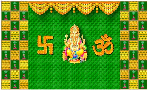 varalakshmi puja Decoration Cloths | Ganesh chaturthi Decoration Cloth | varalakshmi Background (5X8 FEET) Pooja Backdrop Cloth | Backdrop Decoration Cloth