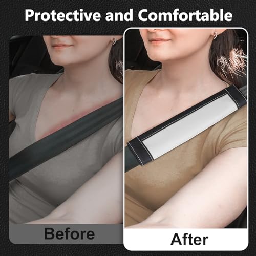Image of SEG Direct Black and White Seat Belt Pads Pack of 2