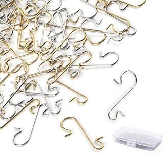 Sweelov 200pcs Ornament Hooks Silver Gold Christmas S-shaped Hooks Ornament Hangers for Party Christmas balls Christmas Tree Decoration