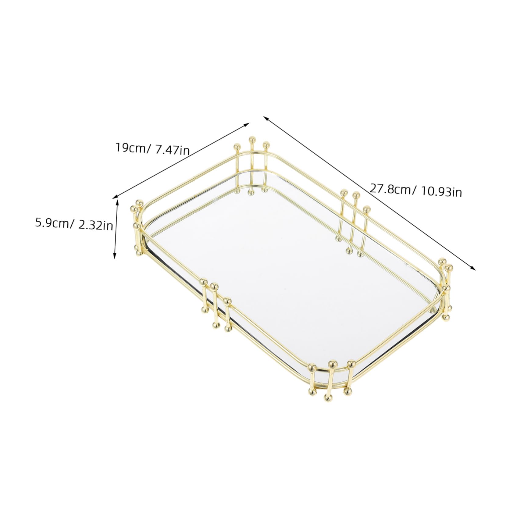 ABOOFAN Bandeja Decorativa para Tocador y Baño, Organizador de Maquillaje y Perfumes, Hierro Dorado, Gran Capacidad, Fácil de Limpiar