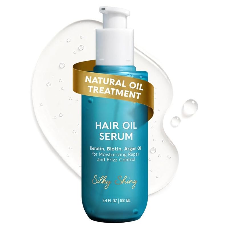 Esencia capilar de queratina y aceite de argán marroquí, aceite profesional para alisar el encrespamiento y reparar el cabello dañado por el calor, nutre profundamente el cabello seco y dañado