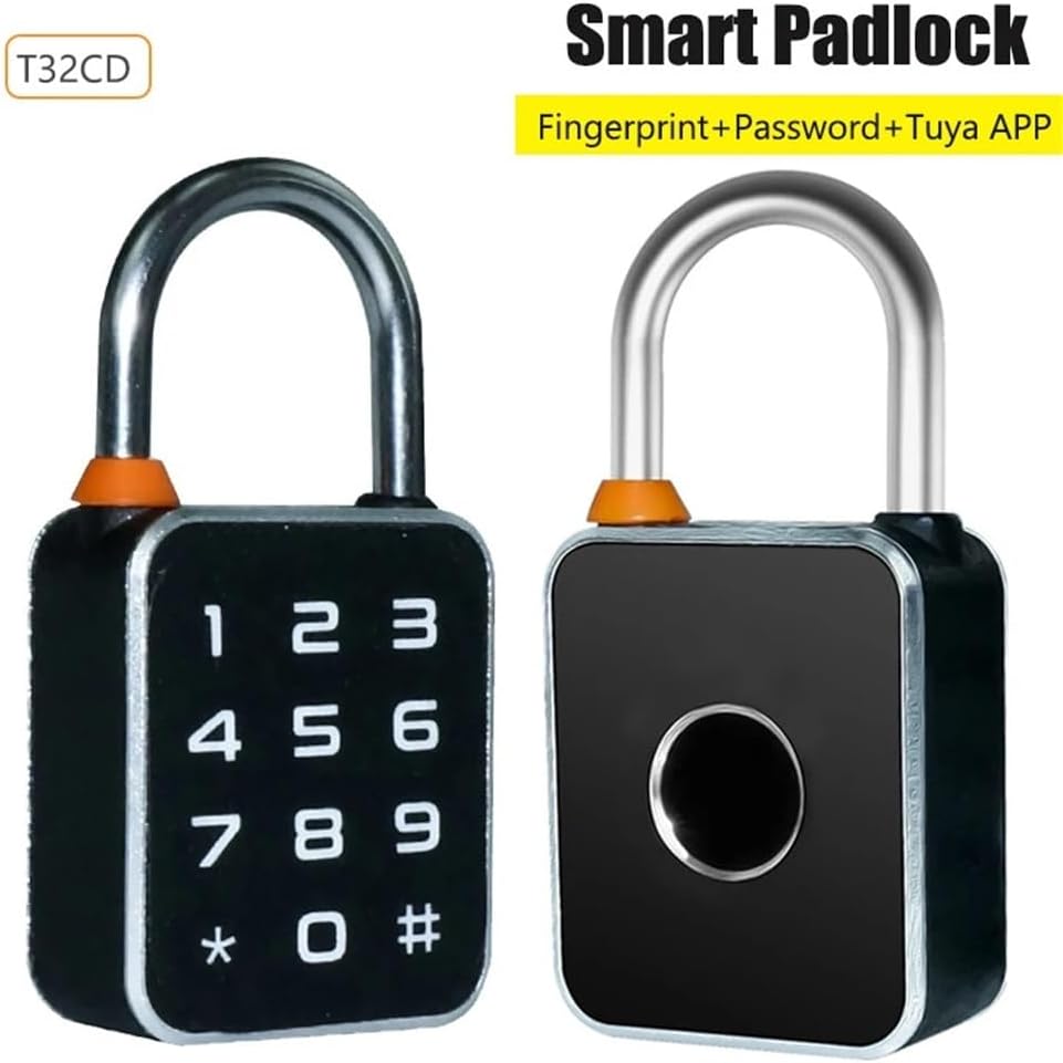 3 in 1 Tuya APP Fingerprint Password Combination Smart Padlock Mini Waterproof Biometric Electric Lock for Locker Luggage Gym(Only Fingerprint)