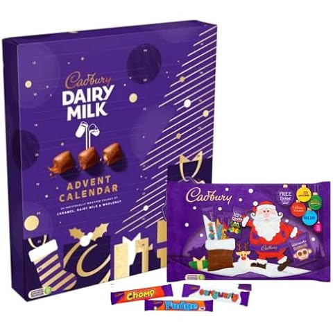 Cadbury Chocolate Advent Calendar 2022 - Cadbury Dairy Milk Chunk Advent Calendar And Cadbury Chocolate Selection - Cadbury Dairy Milk Advent Adult Kids Chocolate - Tilz Bundle (Chunks Advent) Cover